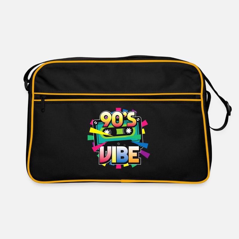 90er Jahre - Retro Tasche - Schwarz/Gold