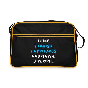 Finnois Lapphund - Sac Retro - noir/or - Devant