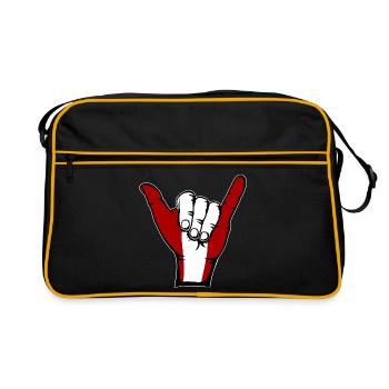 Drapeau du Pérou Symbole de surf - Sac Retro - noir/or - Devant
