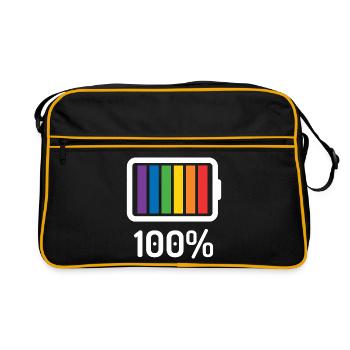 Mois de la fierté LGBT - 100% queer - Sac Retro - noir/or - Devant