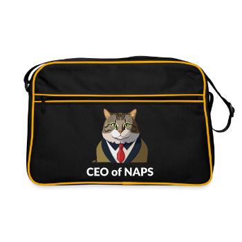 Businessman cat with tie - Retro Bag - black/gold - Front