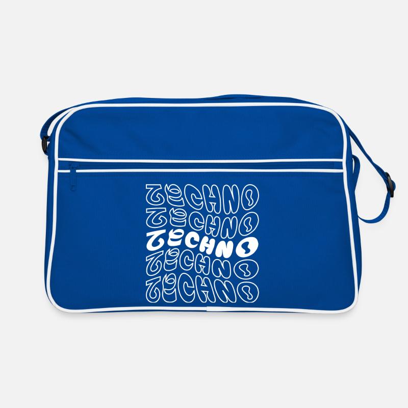 techno wavy geometric logo design Retro Bag