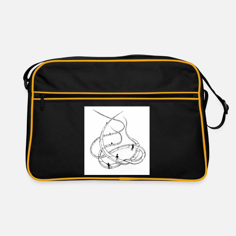 Multi-layered looping paths - Retro Bag - black/gold
