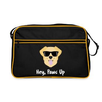 To optimize the golden_retriever.jpg design for th - Retro Bag - black/gold - Front