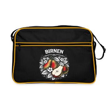 Magie de poire dans une couronne de fleurs - Sac Retro - noir/or - Devant
