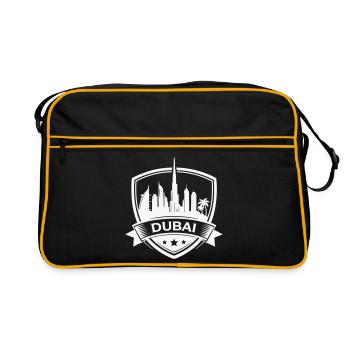 Dubai Skyline Badge Sign - Retro Bag - black/gold - Front