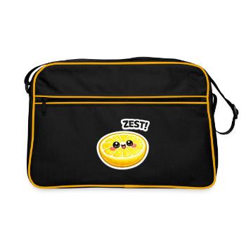 Zitrus Zest Sticker - Retro Tasche - Schwarz/Gold - Vorne