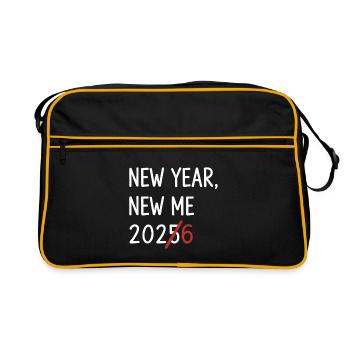 New Year New Me 2026 Strikethrough - Retro Bag - black/gold - Front