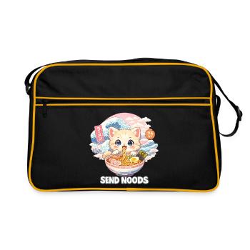 Ramen Nouilles, Amoureux des Chats, Kats Kawaii Rétro - Sac Retro - noir/or - Devant