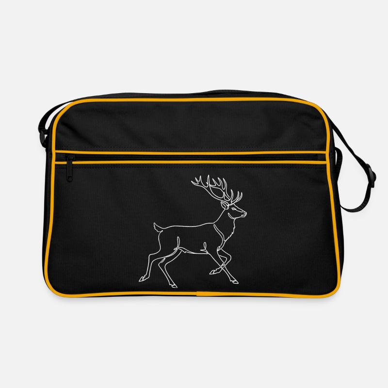 Minimalistische Hirsch Silhouette Geweih Rotwild Retro Tasche