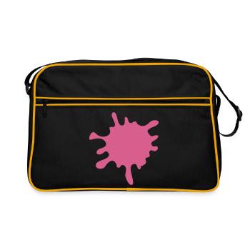 Pink Paint Splash - Retro Bag - black/gold - Front