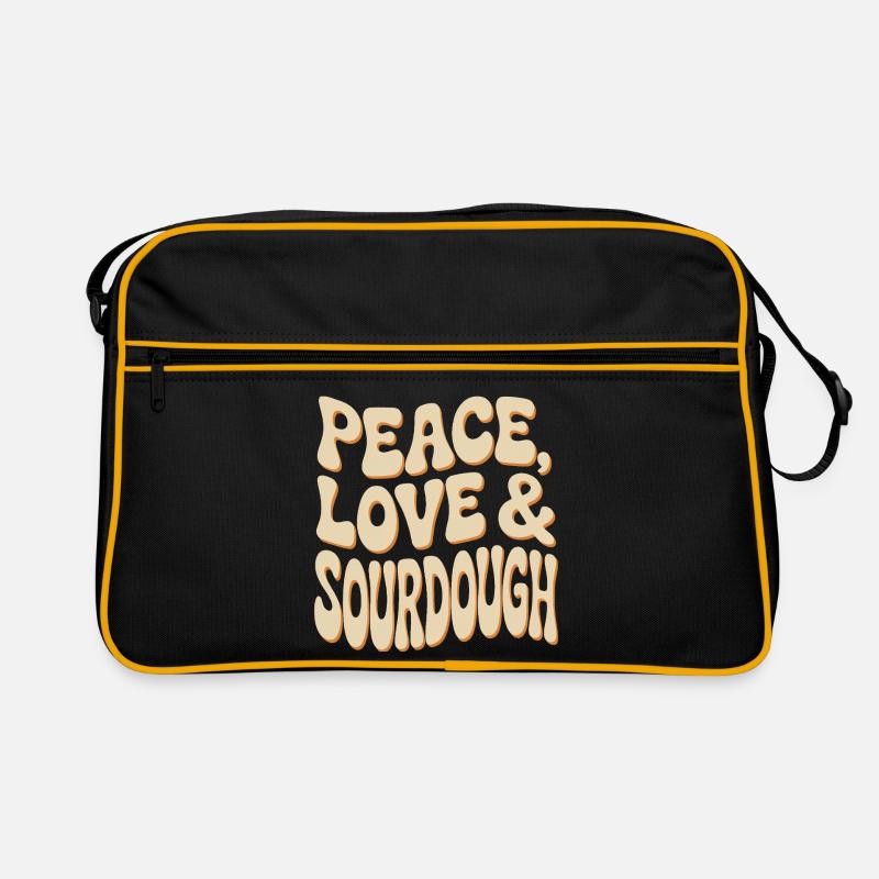 Peace Love Sourdough Typography Retro Bag