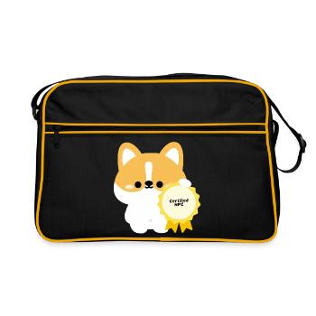Certified NPC Corgi  - Retro Bag - black/gold - Front