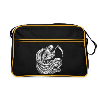Faucheur à capuche avec silhouette de faux - Sac Retro - noir/or - Devant