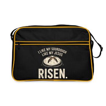 Aufgegangenes Sauerteig-Glaubens-Tee - Retro Tasche - Schwarz/Gold - Vorne