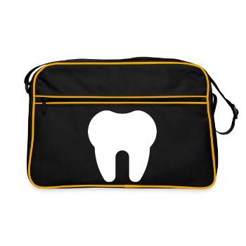 Dentiste, dentiste, cabinet dentaire - Sac Retro - noir/or - Devant