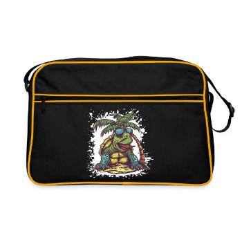 Turtle Summer Comic - Retro Bag - black/gold - Front