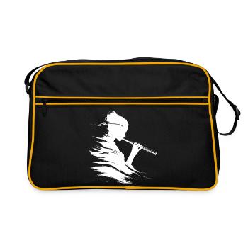 Flûtiste dessinateur - Sac Retro - noir/or - Devant