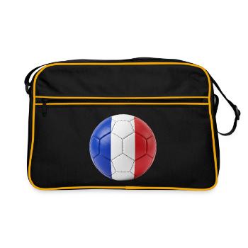 DRAPEAU DE FRANCE SUR UN BALLON DE FOOTBALL - Sac Retro - noir/or - Devant