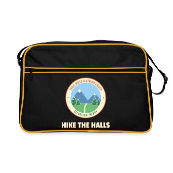 Wandern Sie den Halls Christmas Hiking Mountain Trail - Retro Tasche - Schwarz/Gold - Vorne