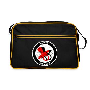 babmino antifascista - Retro Tasche - Schwarz/Gold - Vorne