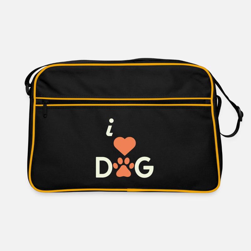 i love dog Retro Tasche