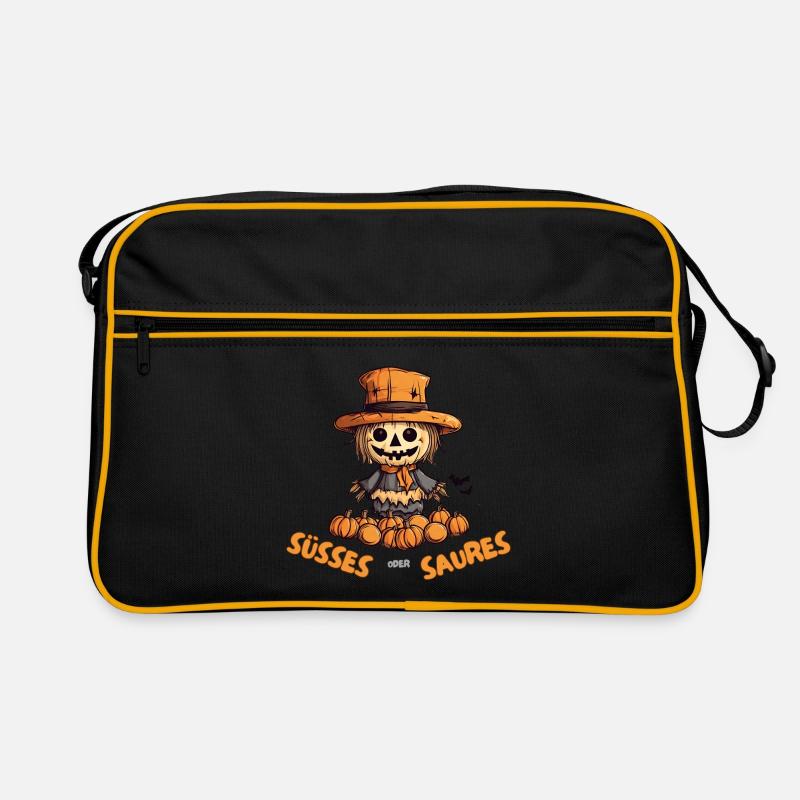 Süßes oder Saueres Halloween Vogelscheuche Retro Tasche