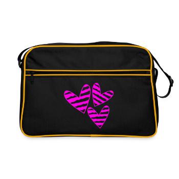 VALENTINSTAG. Junggesellinnenabschied. ICH LIEBE DICH. ICH LIEBE DICH. LIEBE - Retro Tasche - Schwarz/Gold - Vorne