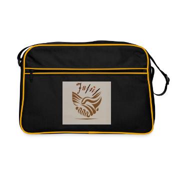 Poignée de main abstraite La paix agite Jésus - Sac Retro - noir/or - Devant