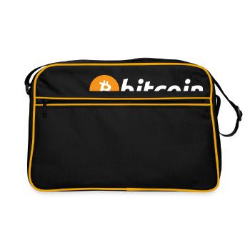 Bitcoin Logo White with Big B (Official) - Retro Bag - black/gold - Front