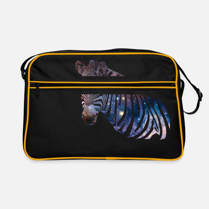 Zebra Galaxy - Retro Tasche - Schwarz/Gold