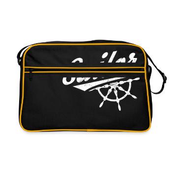 Funny Sail Sailing Sailor Shirt Sailor - Retro Bag - black/gold - Front