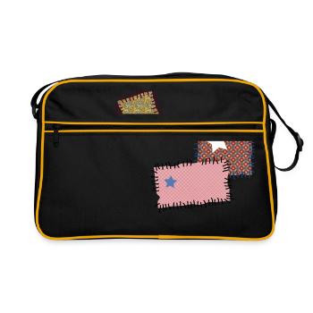 rapiéçage suture aiguille à coudre Patchwork étoiles - Sac Retro - noir/or - Devant