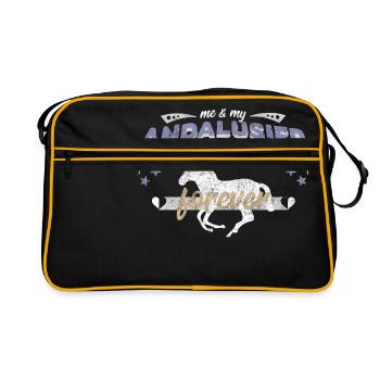 Andalous cheval race de chevaux meilleurs amis - Sac Retro - noir/or - Devant