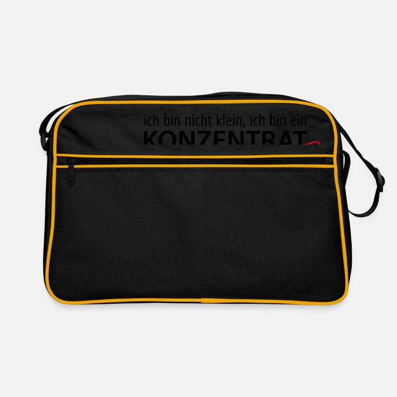 Ich bin nicht klein, ich bin ein Konzentrat Größe - Retro Tasche - Schwarz/Gold