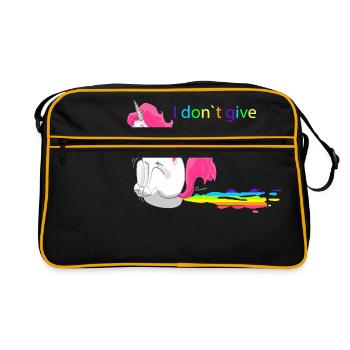 Unicorn Unicorn i do not give a shit - Retro Bag - black/gold - Front