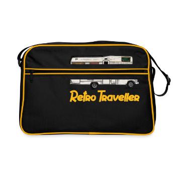Retro Reisender - Retro Tasche - Schwarz/Gold - Vorne