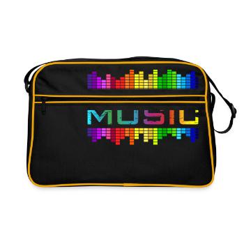 Music Music Equalizer Rainbow Dance Rock Concert - Retro Bag - black/gold - Front