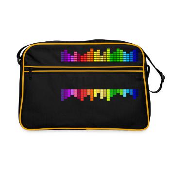 Music Music Equalizer Rainbow Dance Rock Concert - Retro Bag - black/gold - Front