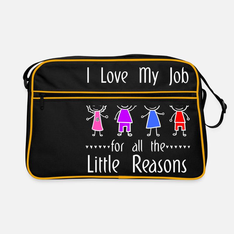 J'aime mon travail pour tous les petits motifs Sac Retro