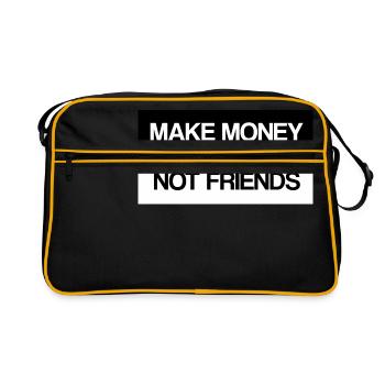 Make Money not Friends Motivation Argent rengaine - Sac Retro - noir/or - Devant