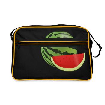 pastèque pastèque fruits végétariens1112 - Sac Retro - noir/or - Devant