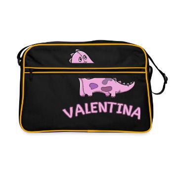 Dinosaure enfant drôle Valentina cadeau naissance - Sac Retro - noir/or - Devant