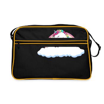 Unicorn above the clouds - Retro Bag - black/gold - Front