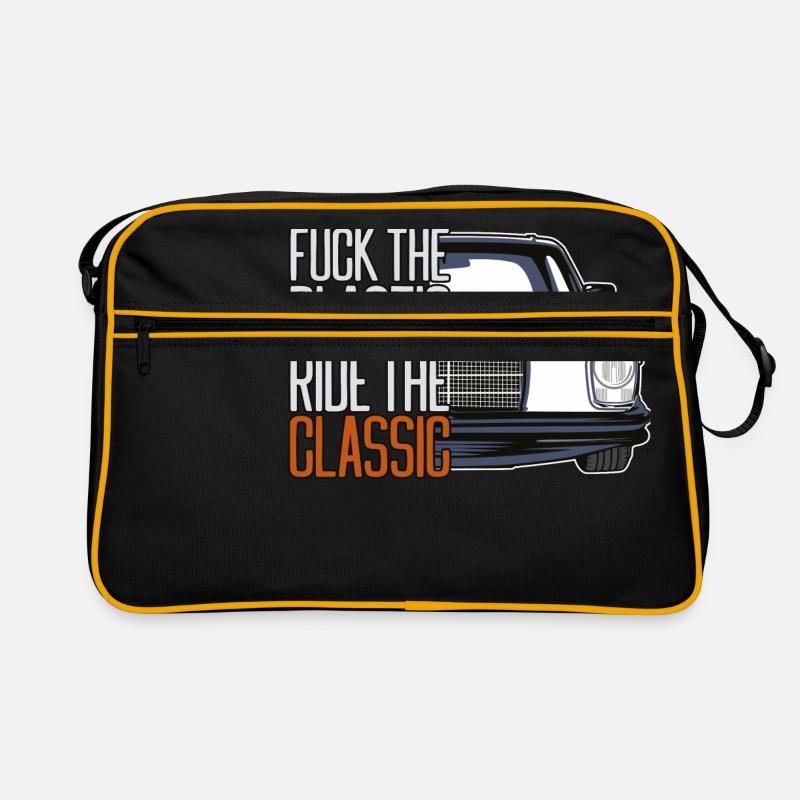 FTP Style Retro Car Silhouette - Retro Tasche - Schwarz/Gold