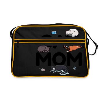 Cat Mom - Cat Cat Lady Mama Kitty Meow - Retro Bag - black/gold - Front