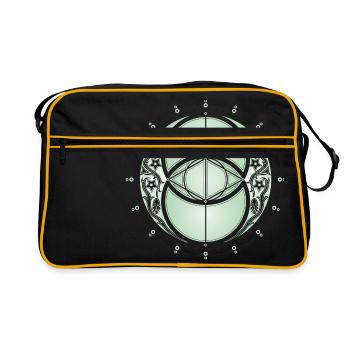 Vesica Piscis, Chalice Well, géométrie sacrée, vie - Sac Retro - noir/or - Devant