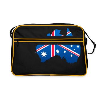 Drapeau australien en forme de continent - Sac Retro - noir/or - Devant