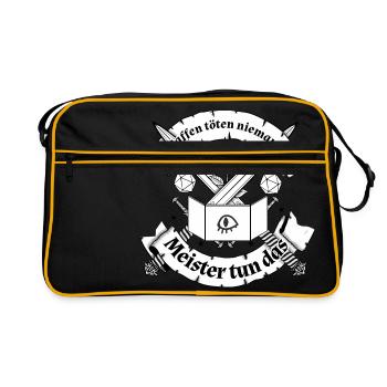 pen and paper waffen töten nicht - Retro Tasche - Schwarz/Gold - Vorne