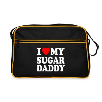 I love my Sugar daddy - Retro Tasche - Schwarz/Gold - Vorne